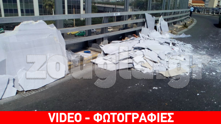 Κυκλοφοριακό κομφούζιο στη συμβολή Ποσειδώνος-Κηφισού: Έπεσαν μάρμαρα στο οδόστρωμα